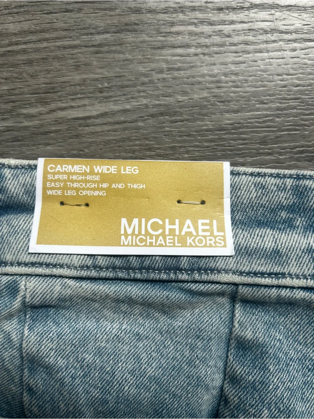 Michael Kors Carmen Wide Leg High Rise Womens Light Blue Jeans Plus Size 16W NWT